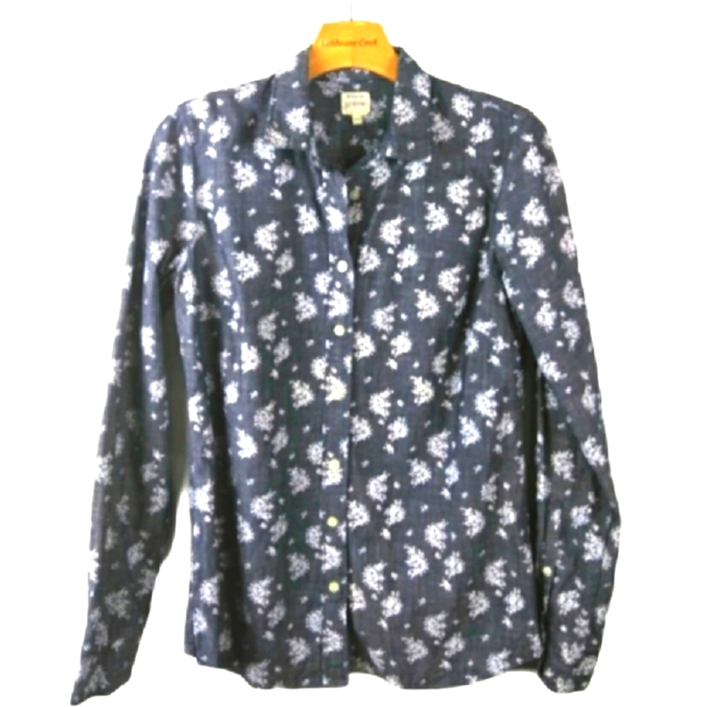 J. Crew Top The Perfect Fit Demin Chambray